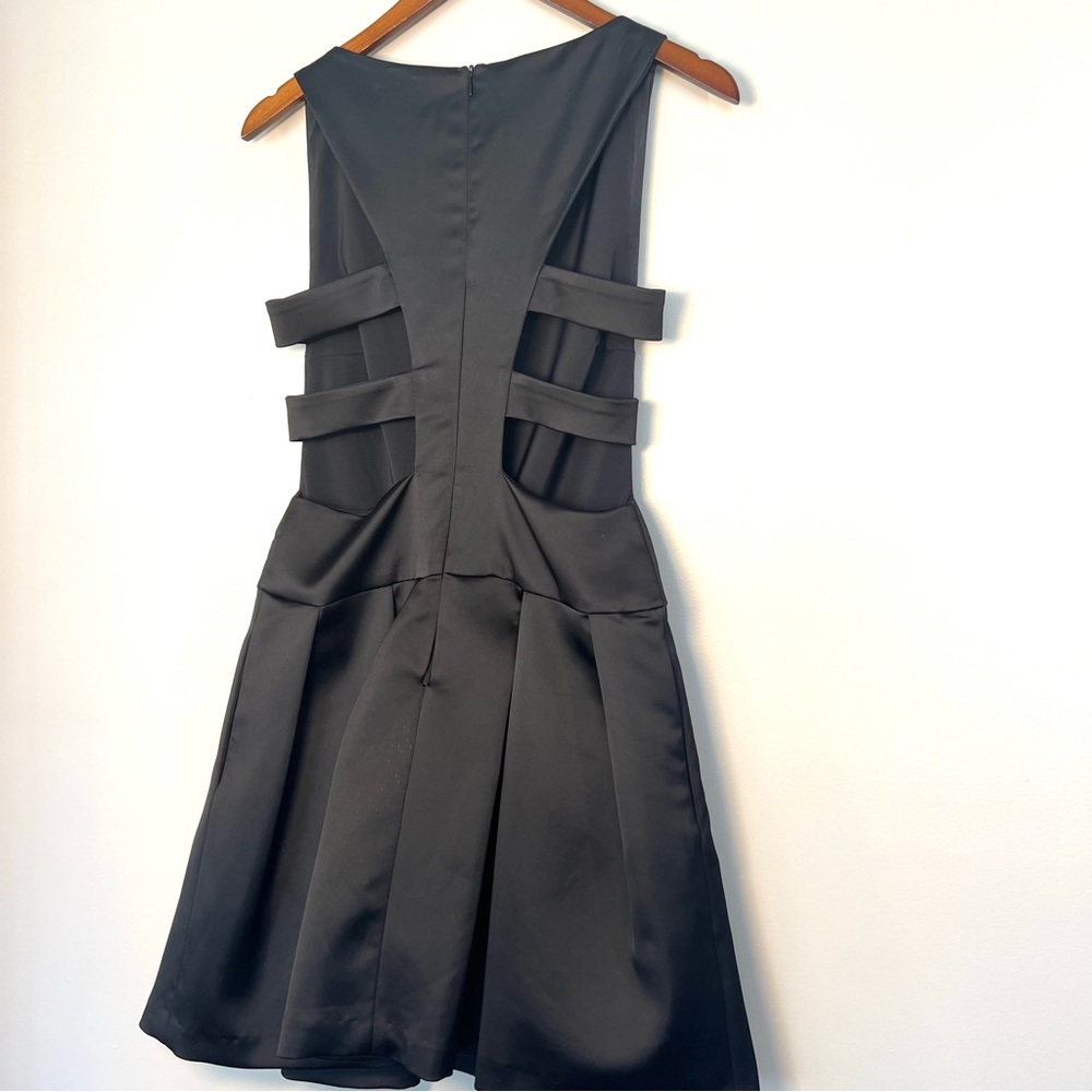 Bailey 44 Black Satin Cutout Dress 6